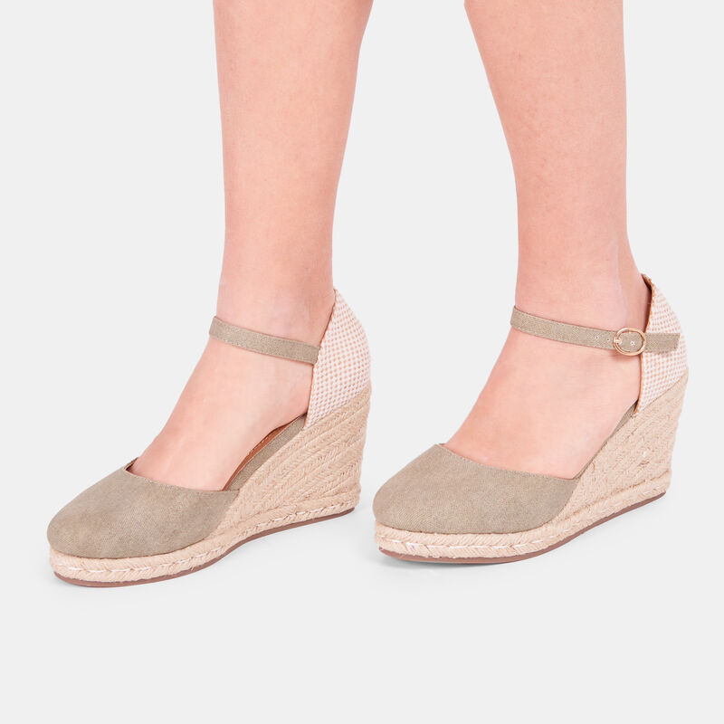 BATA Espadryle damskie na koturnach 8 cm