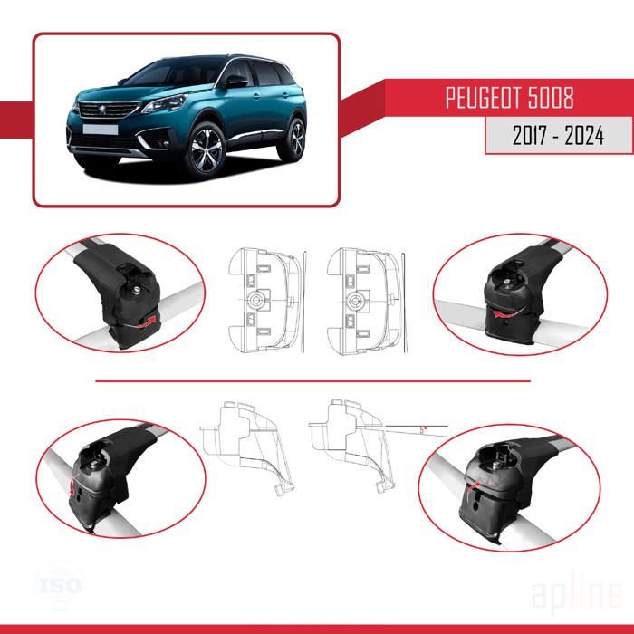 Barras de techo ACE-2 para Peugeot 5008 2017-2024 - Gris