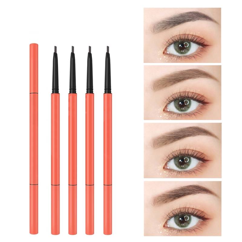 Set van 4 waterdichte wenkbrauwpotloden voor microblading, ultrafijne driehoekige wenkbrauwpen voor make-up