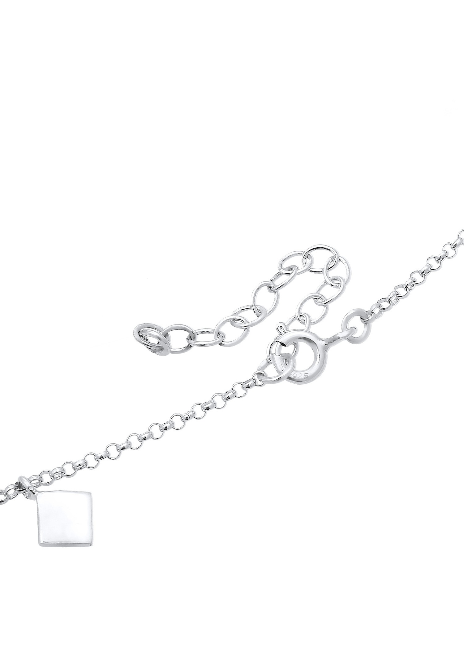 Elli Femmes Choker Solitaire étincelant Géo avec cristaux en argent sterling 925