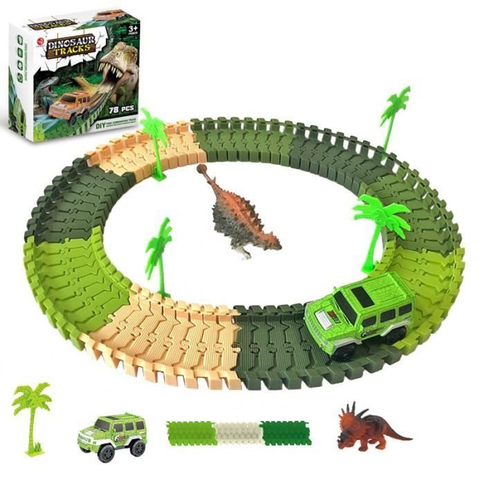 Circuit de voiture - ZGEER - Aléatoire - 78 pièces - Jouet pour enfants - Dinosaures