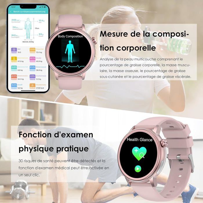 New ECG Smartwatch for Women with Blood Pressure/HRV/Uric Acid/Lipids/BMI, 1.39