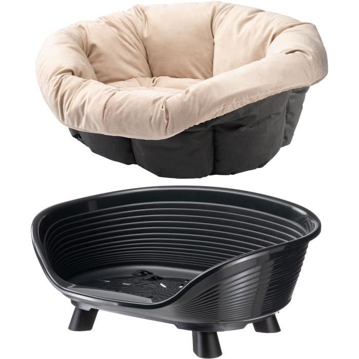 Cesta con cojín negra - Tamaño M - 64 x 48 x 25 cm - FERPLAST