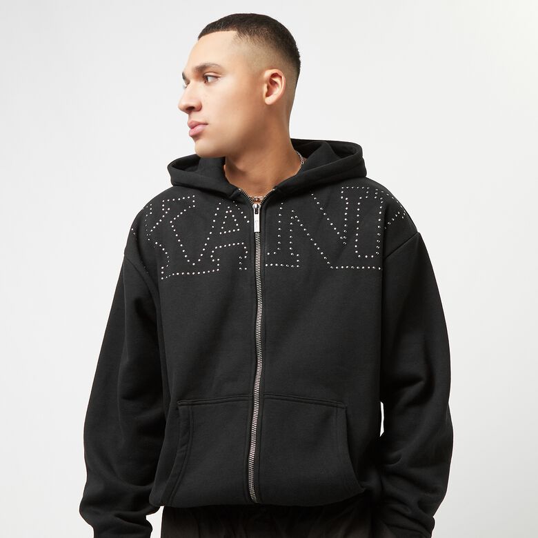 Retro hoodie met studs en volledige ritssluiting (OS)