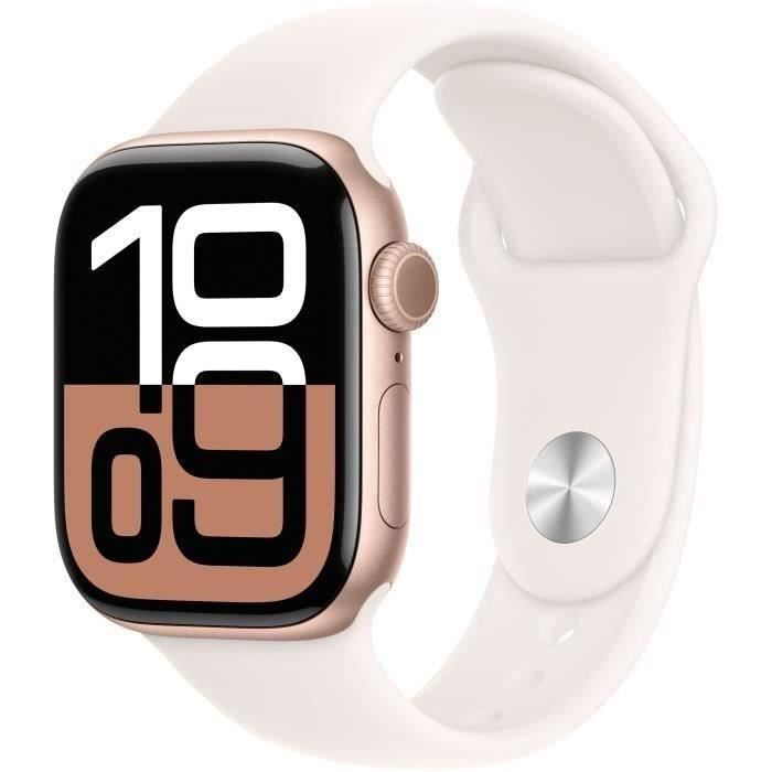 Apple Watch Series 10 GPS + Cellular - 42 mm - Aluminio oro rosa - Correa rosa claro M/L (2024) - Reacondicionado - Buen estado