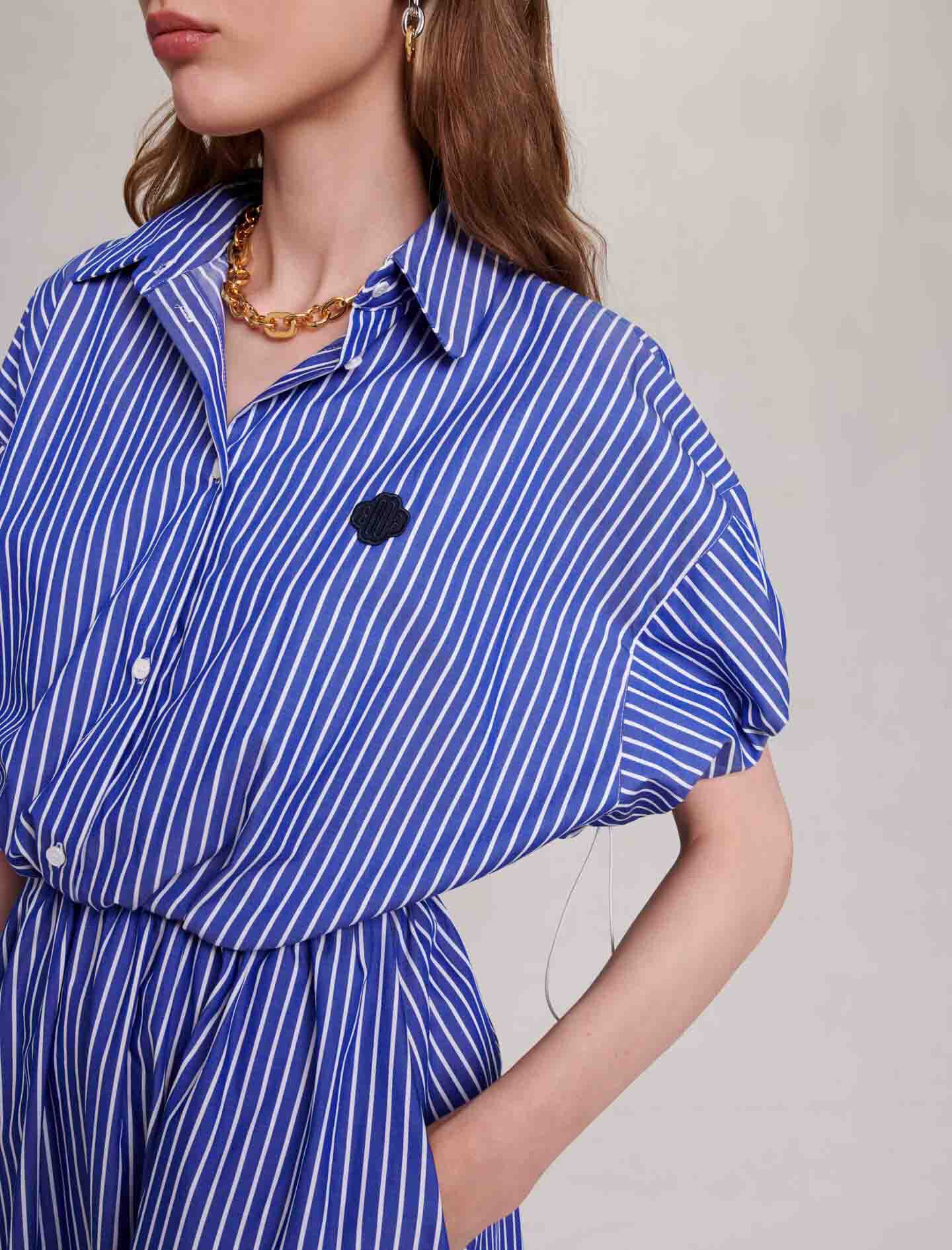 Rochie lungă cu dungi - Albastră