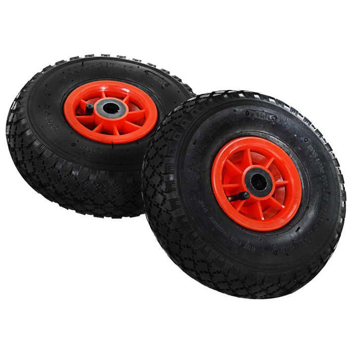 Steekwagenwielen - vidaXL - 3.00-4 - Rubber - 245x82 mm - Zwart en rood