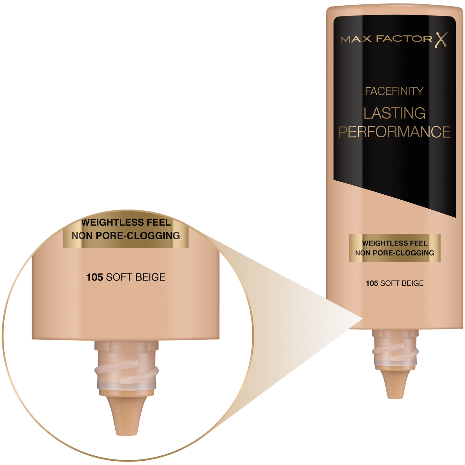 Max Factor Soft Beige Foundation make-up 105 35ml Lasting Performance