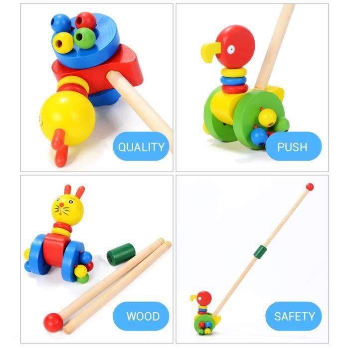 Lauflernhilfe aus Holz – SALALIS – Schiebe- und Ziehspielzeug – Weiß – Bunt – Unisex