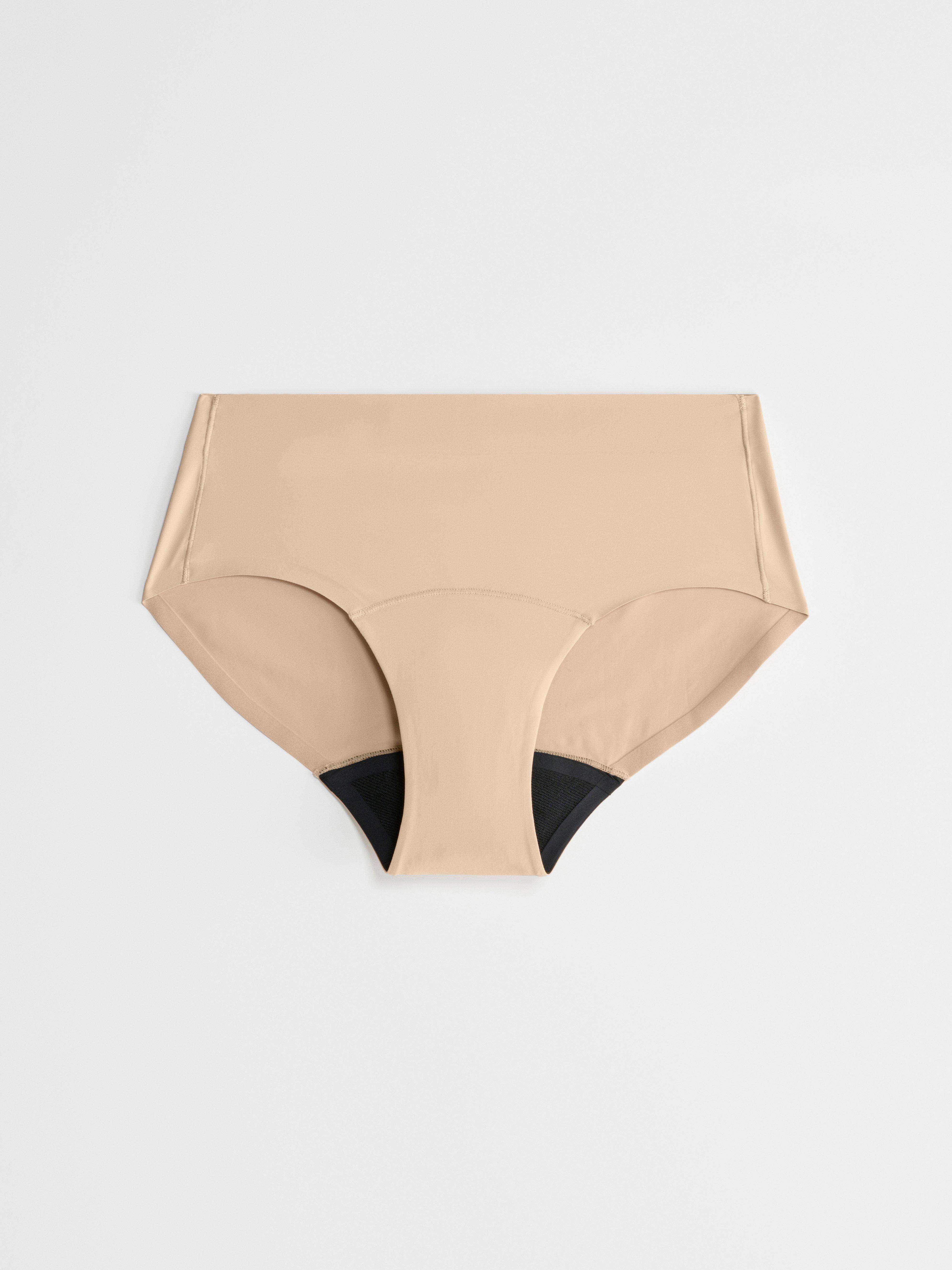 Menstruační kalhotky s vysokou absorpcí – obepínající boky – Female Engineering Beige