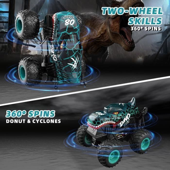 Remote Control Car - Monster Truck - 1:20 Scale - Music & Lights - Stunts for Children 4+