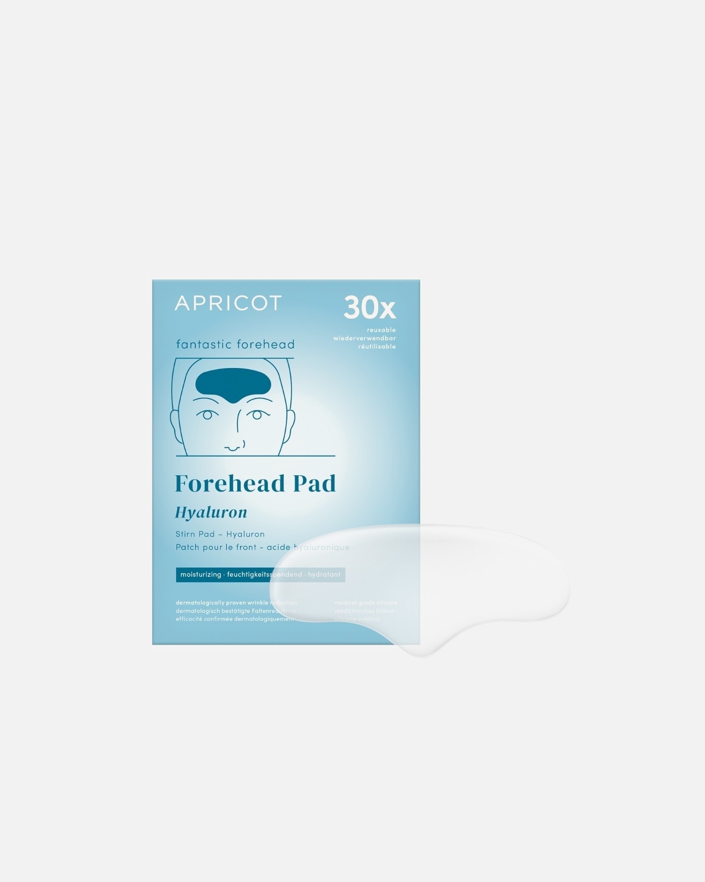Abrikoos anti-aging masker, voorhoofdpads met hyaluronzuur – 30 stuks