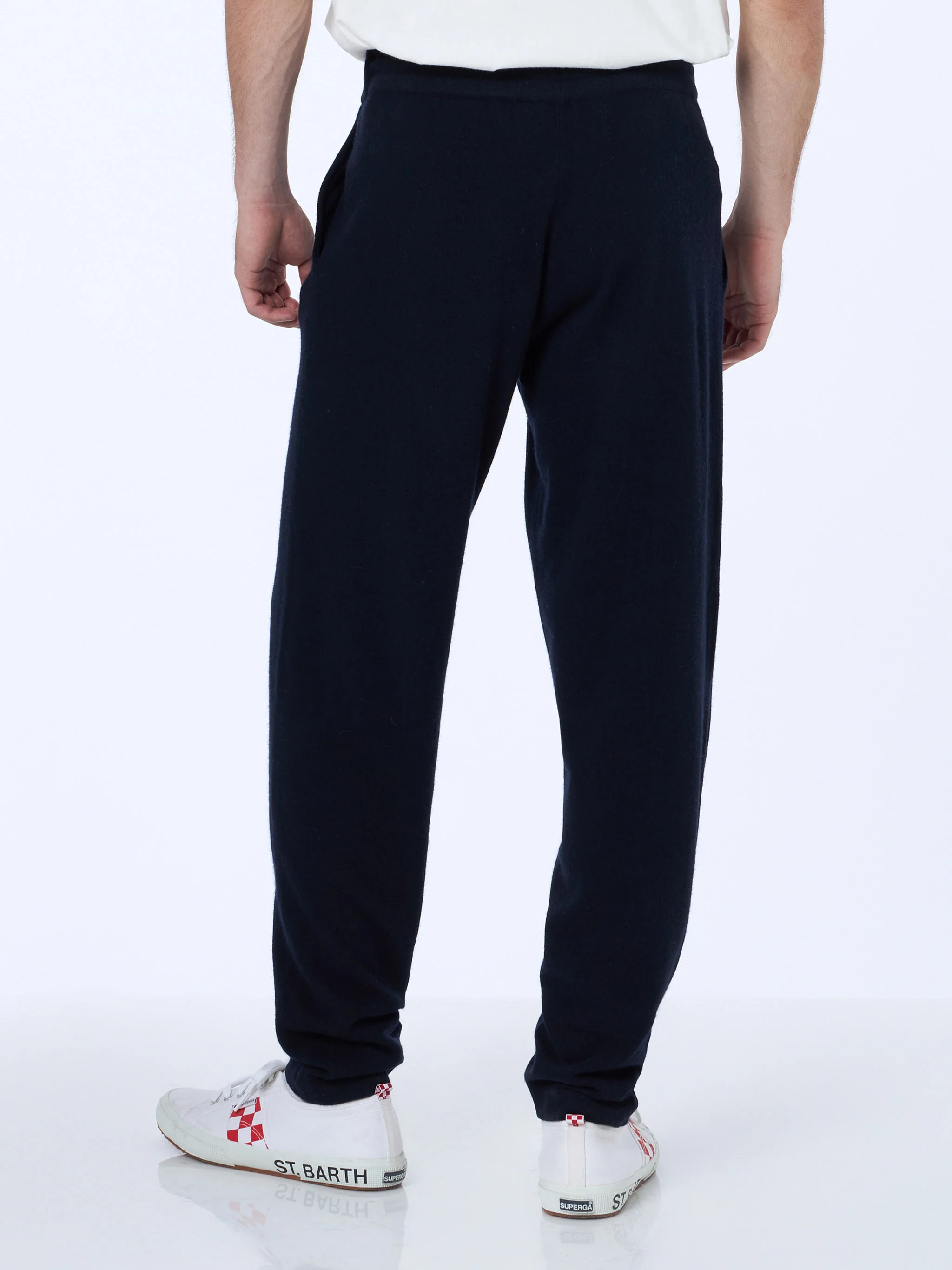 Pantaloni jogger blu in maglia da uomo Walton