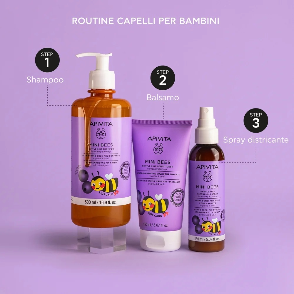 APIVITA Shampoing pour enfants Apivita Blub & Honey 500 ml Shampoing doux pour enfants