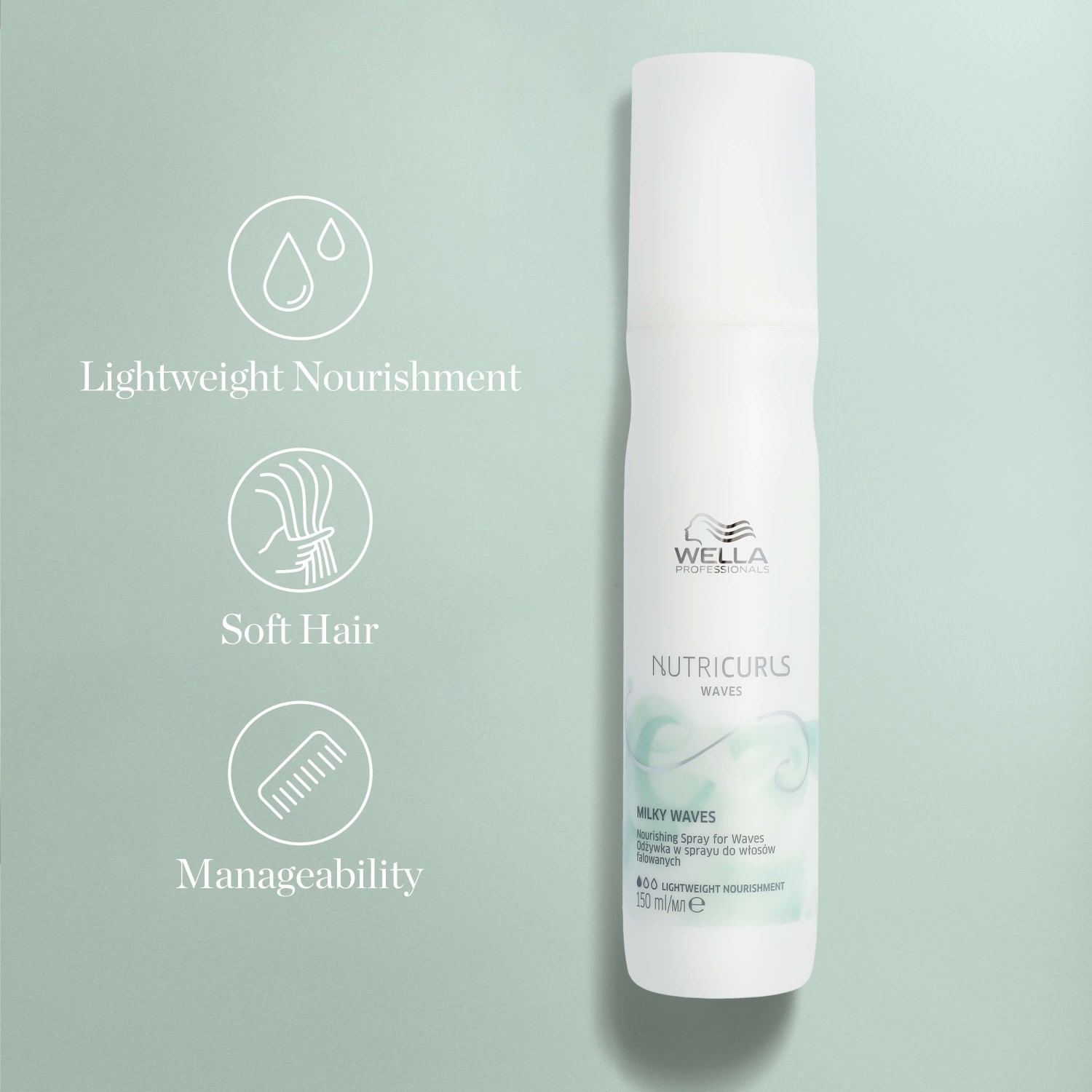 „Wella Professionals Nutricurls Milky Waves“ plaukų lakas, 150 ml