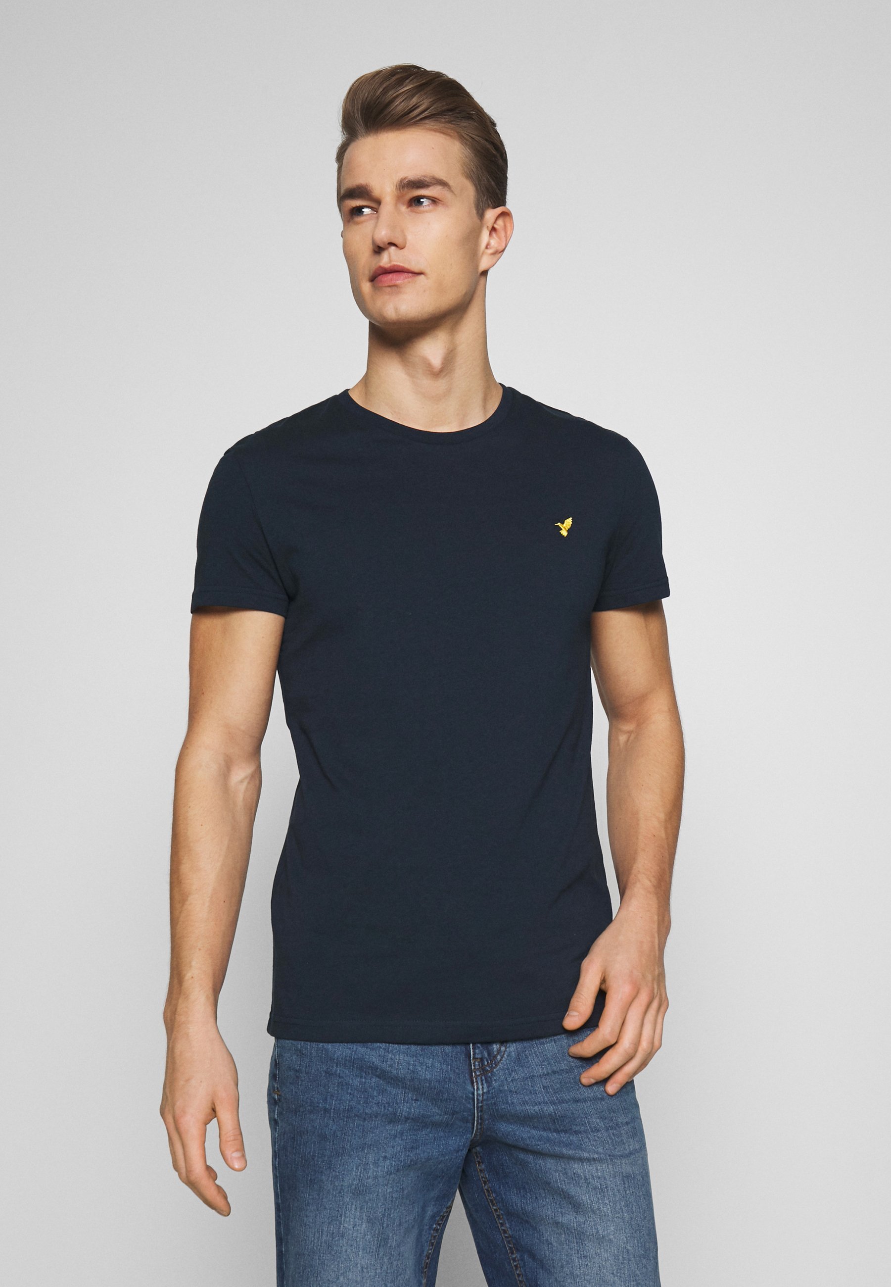 T-SHIRT BASIC SLIM CON RICAMO Pier One - T-shirt basic - blu scuro
