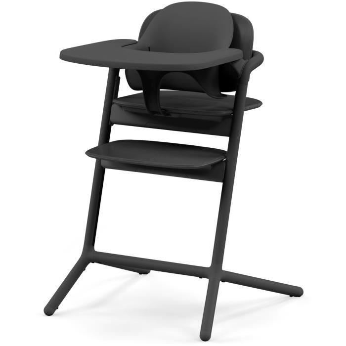 CYBEX - Trona convertible - Pack 3 en 1 - LEMO 2 - Negra - Altura y profundidad ajustables - Incluye juego para bebé