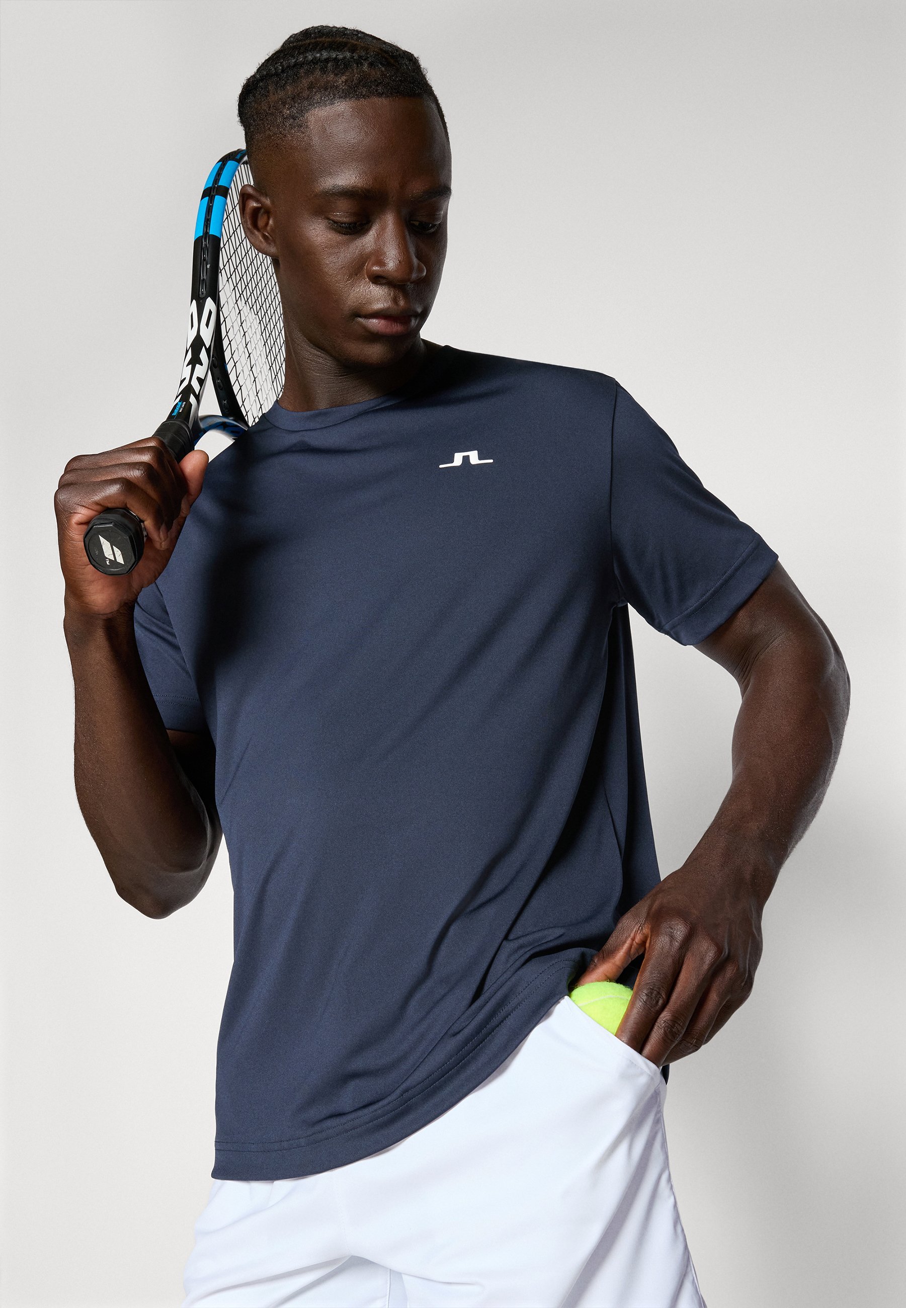 J.LINDEBERG Sports ADE – Basic-T-Shirt – Marineblau