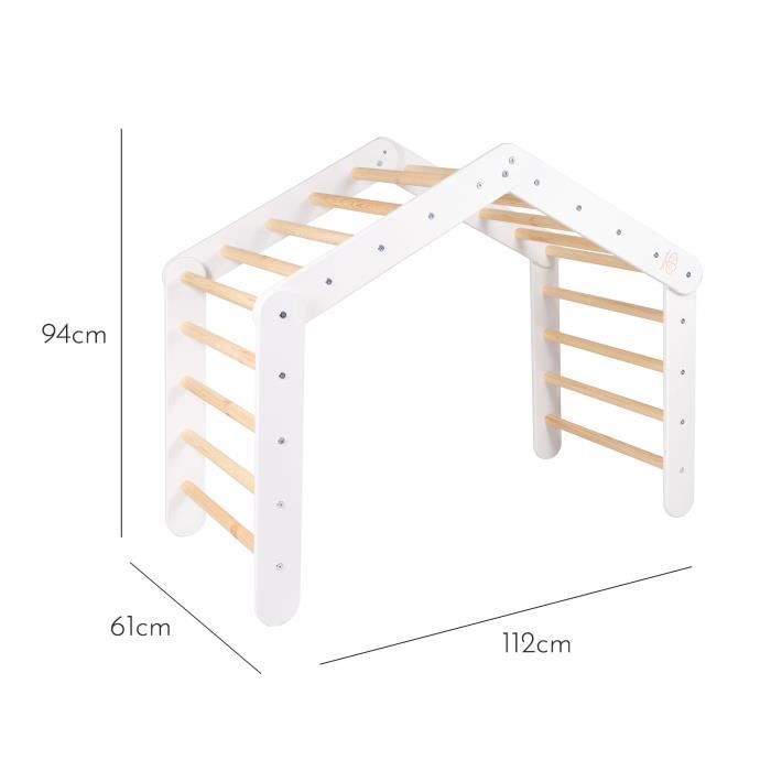 Maison pour enfants - MeowBaby® - Grande Maison - 112x61x94 cm - Échelle pliable - Rose et Blanc
