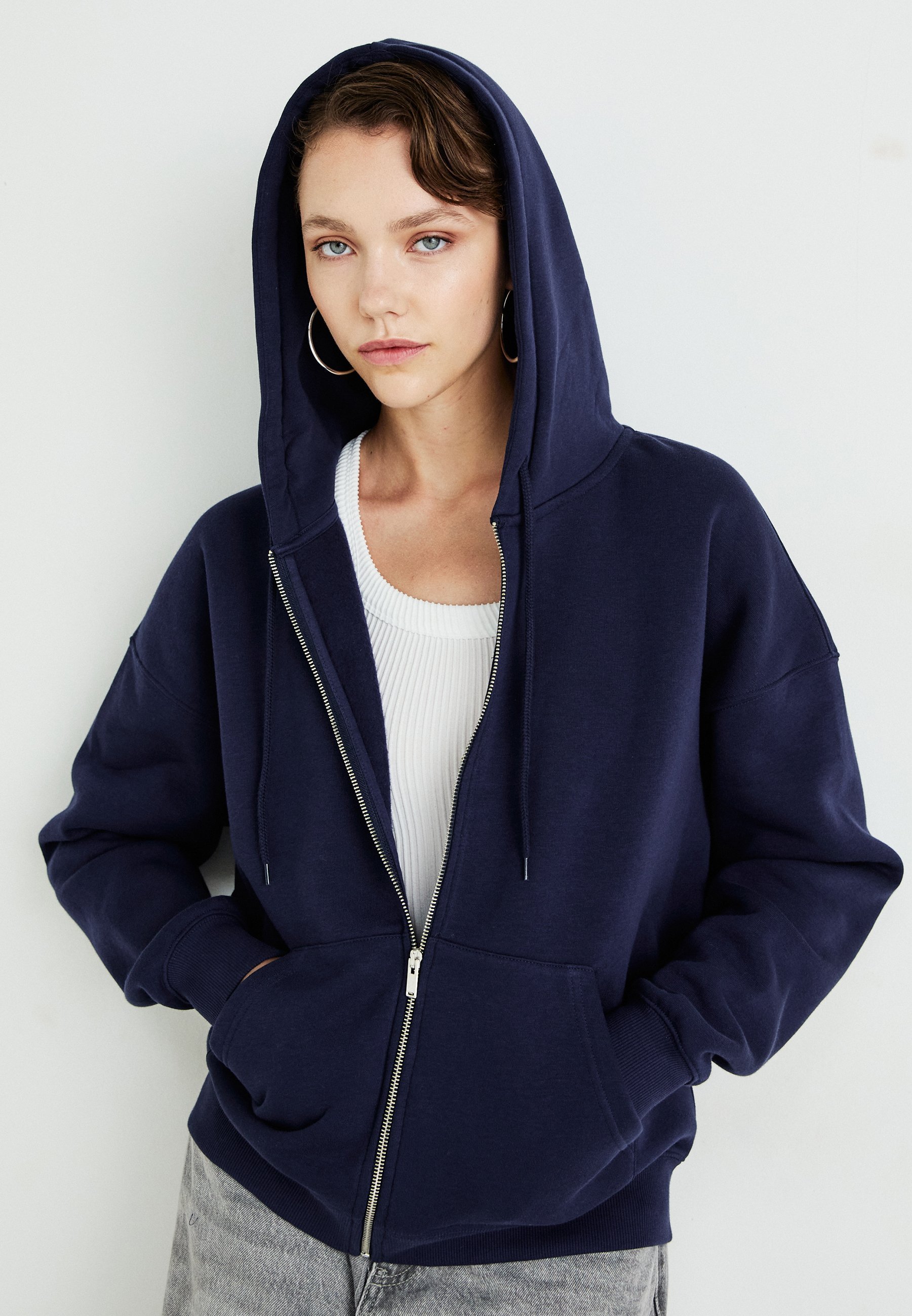 Gina Tricot Genser med glidelås - peacoat