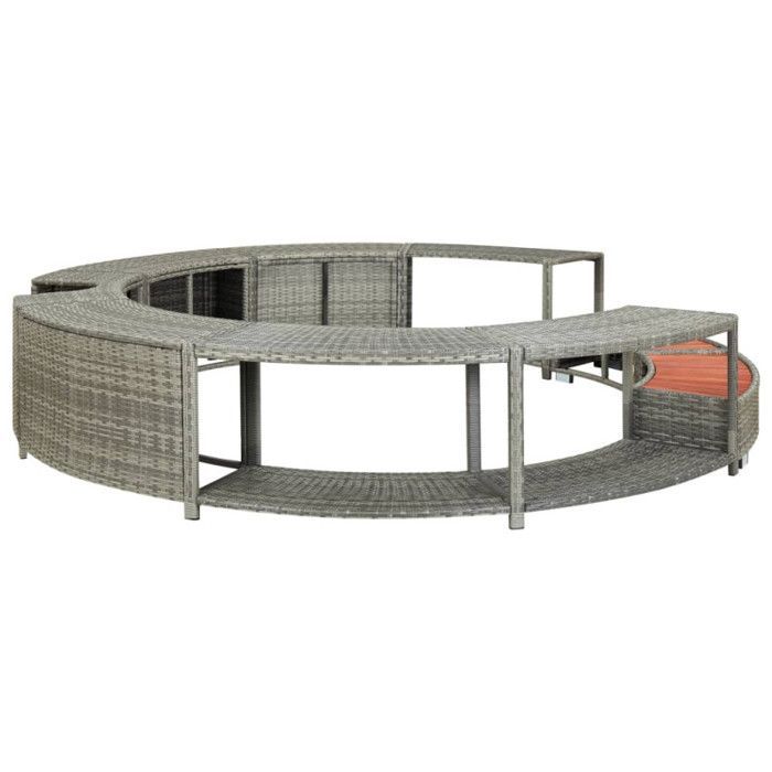 Estructura para jacuzzi - VIDAXL - 46459 - Resina tejida - Gris - Redonda - 283 cm