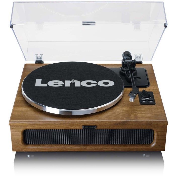Bluetooth 5.0 -levysoitin - Lenco - neljä sisäänrakennettua kaiutinta 40 W RMS - LS-410WA - ruskea puu