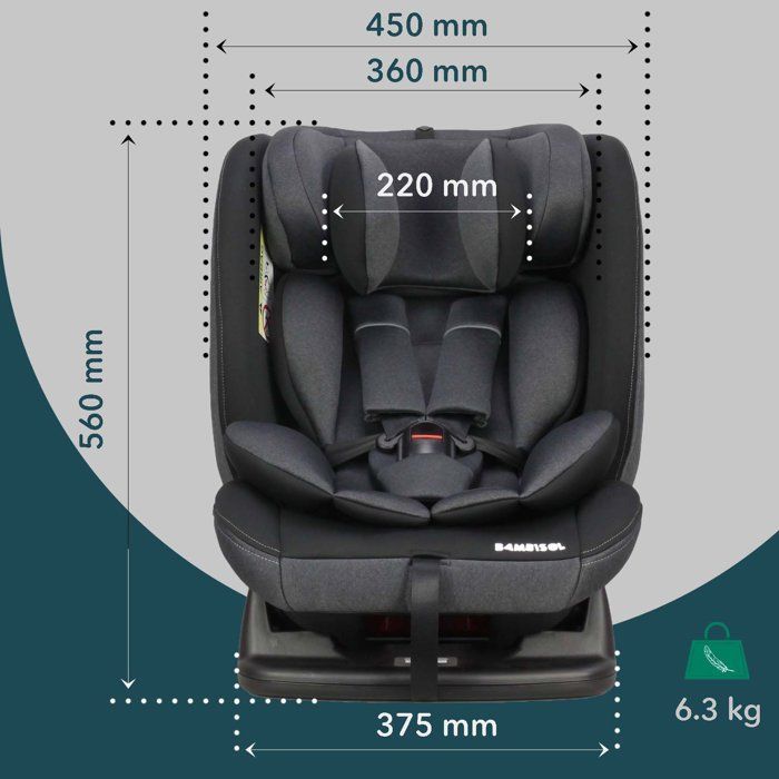 Reversible and adaptable car seat - BAMBISOL - AY913PLUSN - Group 0+/1/2/3 - I-Size - Reclining - Reducer - Black