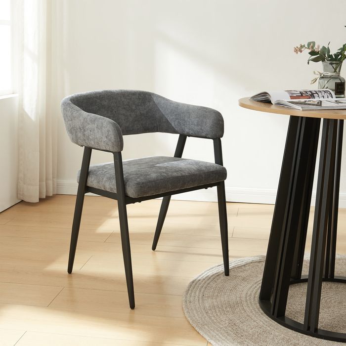 Juego de 2 sillas de comedor Kohlmand, 77 x 59 x 55 cm, gris oscuro.