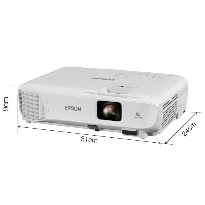 Proyector Epson EB W06 WXGA 3LCD, 3700 lúmenes, HDMI, Wi-Fi opcional