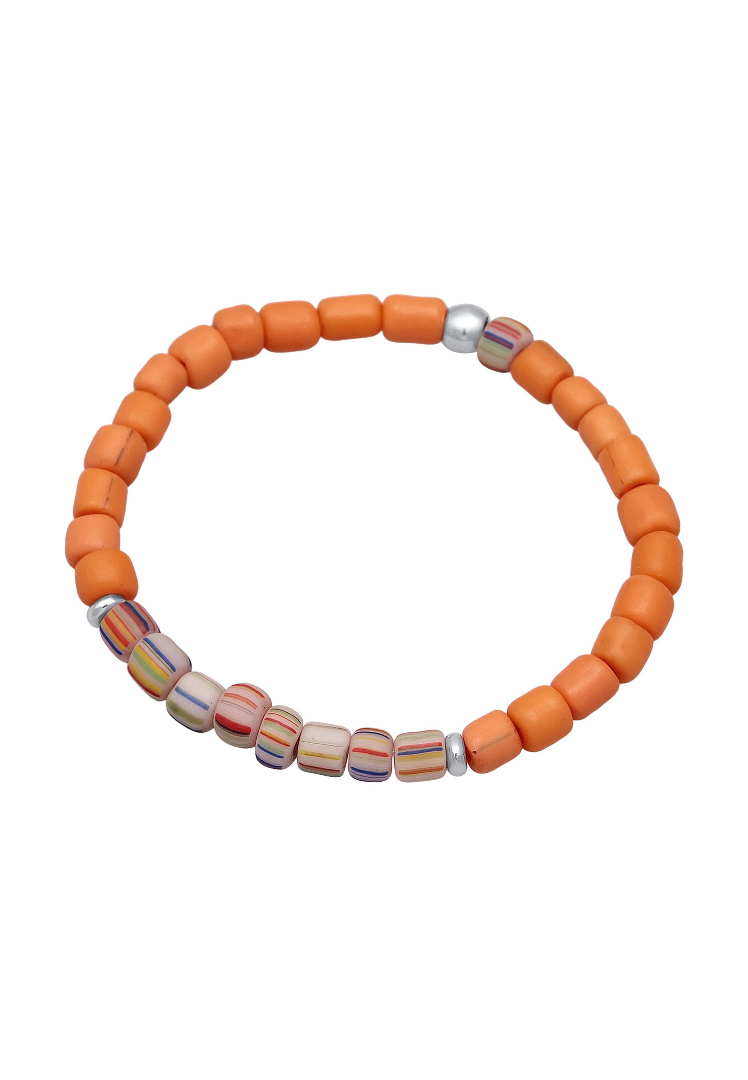 Elli Femmes Perles de verre orange en Argent Sterling 925