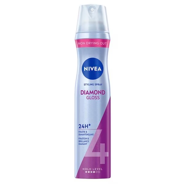 NIVEA Diamond Gloss Care Hold 4 formavimo plaukų lakas, 250 ml