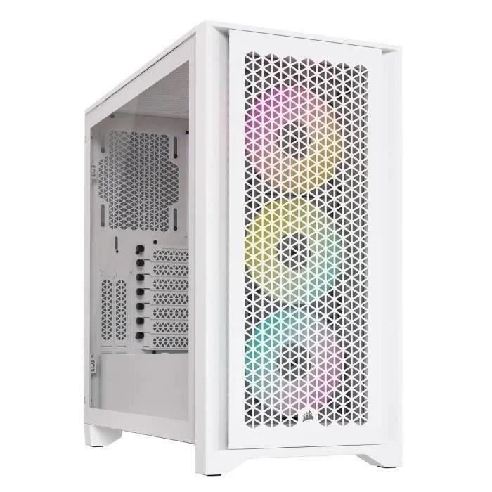 PC Case - CORSAIR - CC-9011241-WW - iCUE 4000D RGB AIRFLOW - Mid-tower - 3 AF120 RGB ELITE fans - iCUE Lighting Node PRO - White