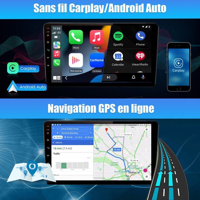 Autoradio Junsun Android 13 per Fiat Ducato (2006-2013) 1GB+32GB, touchscreen da 9