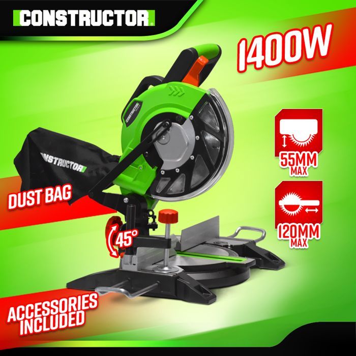 Serra de esquadria de 1400 W - Lâmina de 210 mm com 24 dentes - Constructor