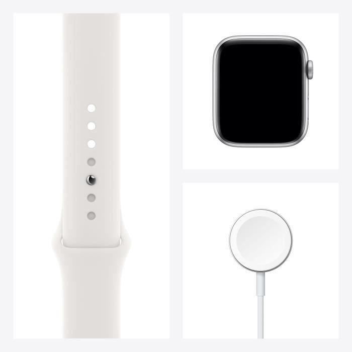 Apple Watch Series 6 GPS - 44mm Boîtier aluminium Argent - Bracelet Blanc (2020) - Reconditionné - Excellent état