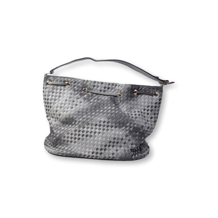 Bolso de mano - TOM & EVA PARIS - Modelo gris - 100% PU - Compartimento con cremallera - Mujer