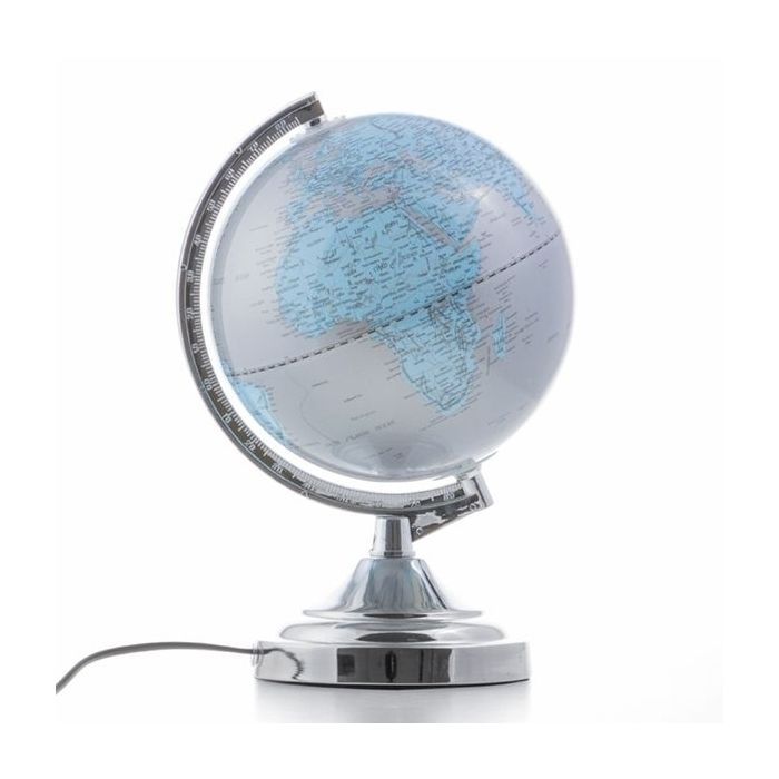 Lámpara con forma de globo terráqueo, mapa del mundo iluminado