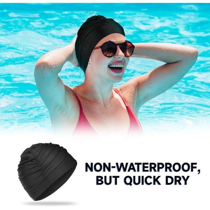 Bonnet de bain - Extra large - Tissu nylon élastique - Confortable - Pour cheveux longs