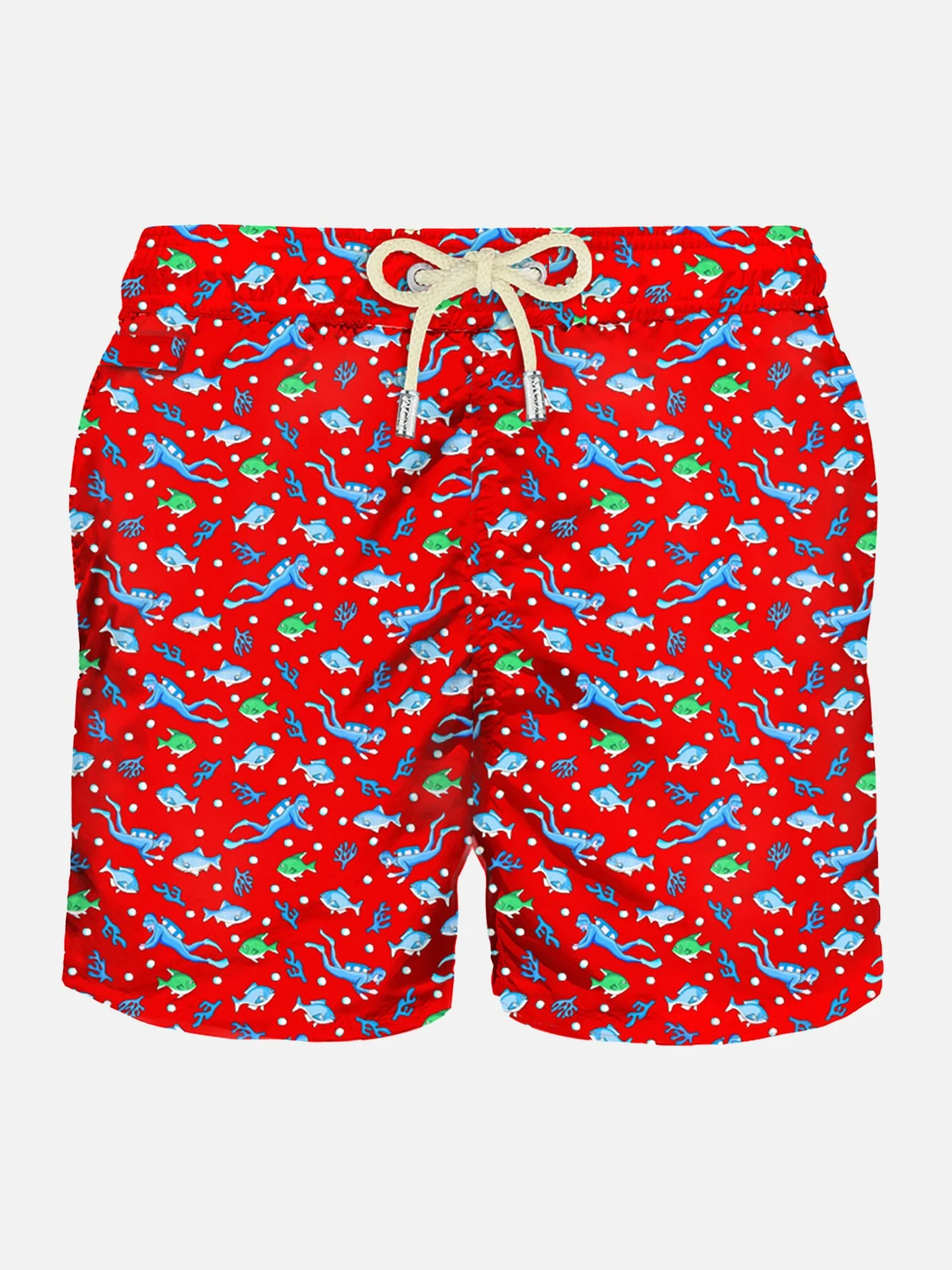 Herrenbadehose aus leichtem Stoff mit Unterwasser-Print