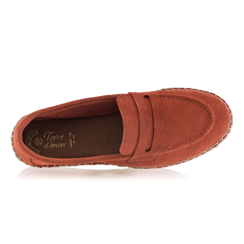 Oransje espadriller med tausåler til dame