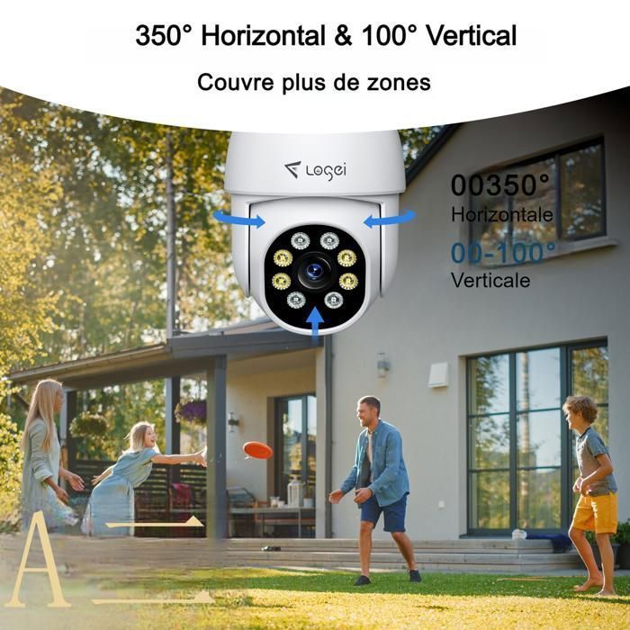 LOSEI 2MP Überwachungskamera mit 20m Nachtsicht, Personenerkennung, WLAN, Alexa-App, IP66, für den Innen- und Außenbereich