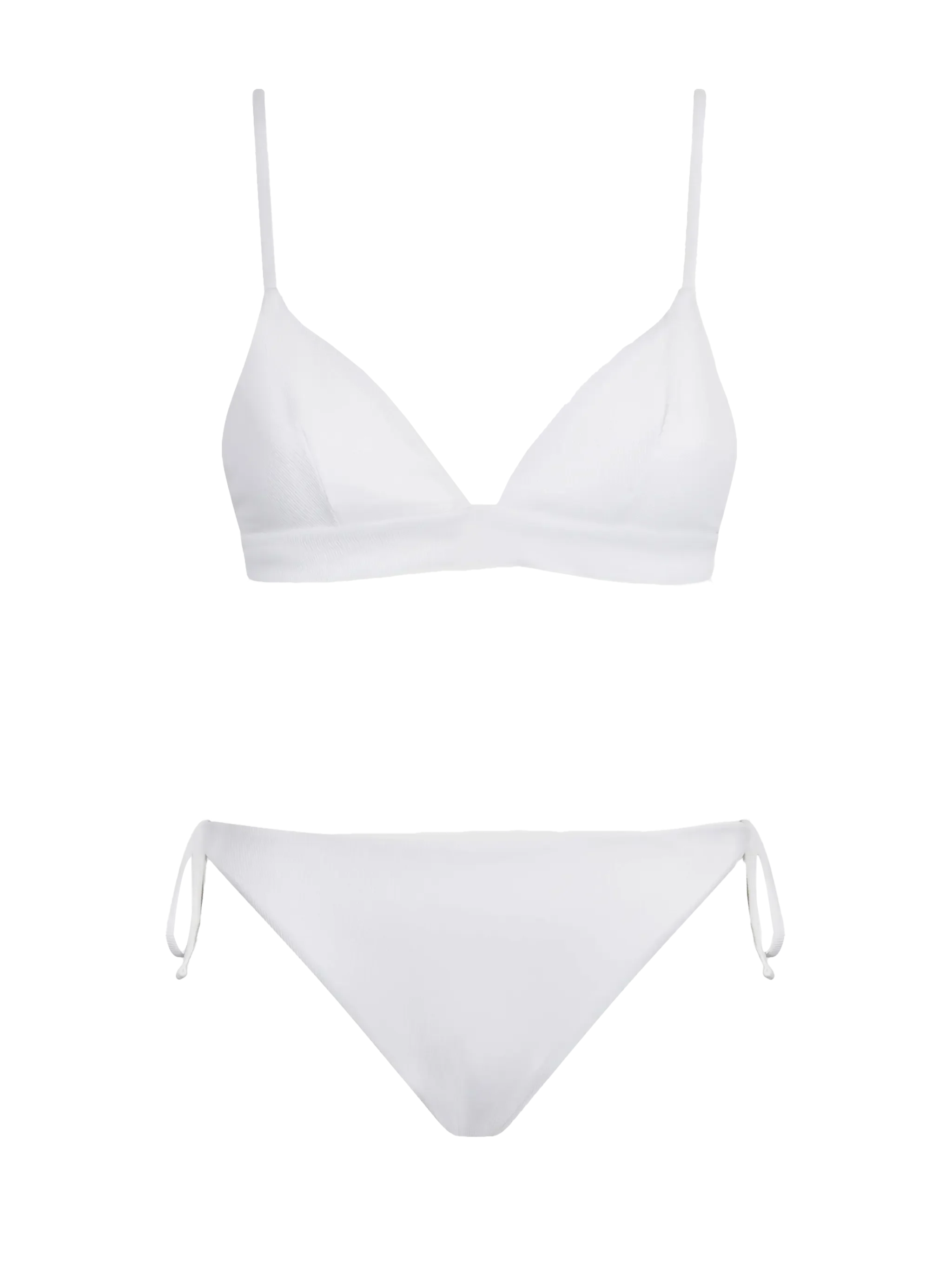 Witte geribbelde driehoekige bikini