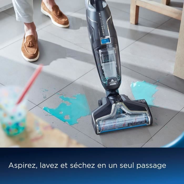 Aspiradora de mano inalámbrica BISSELL B3569N Crosswave C6 Select - Limpieza multisuperficie - Autolimpieza automática