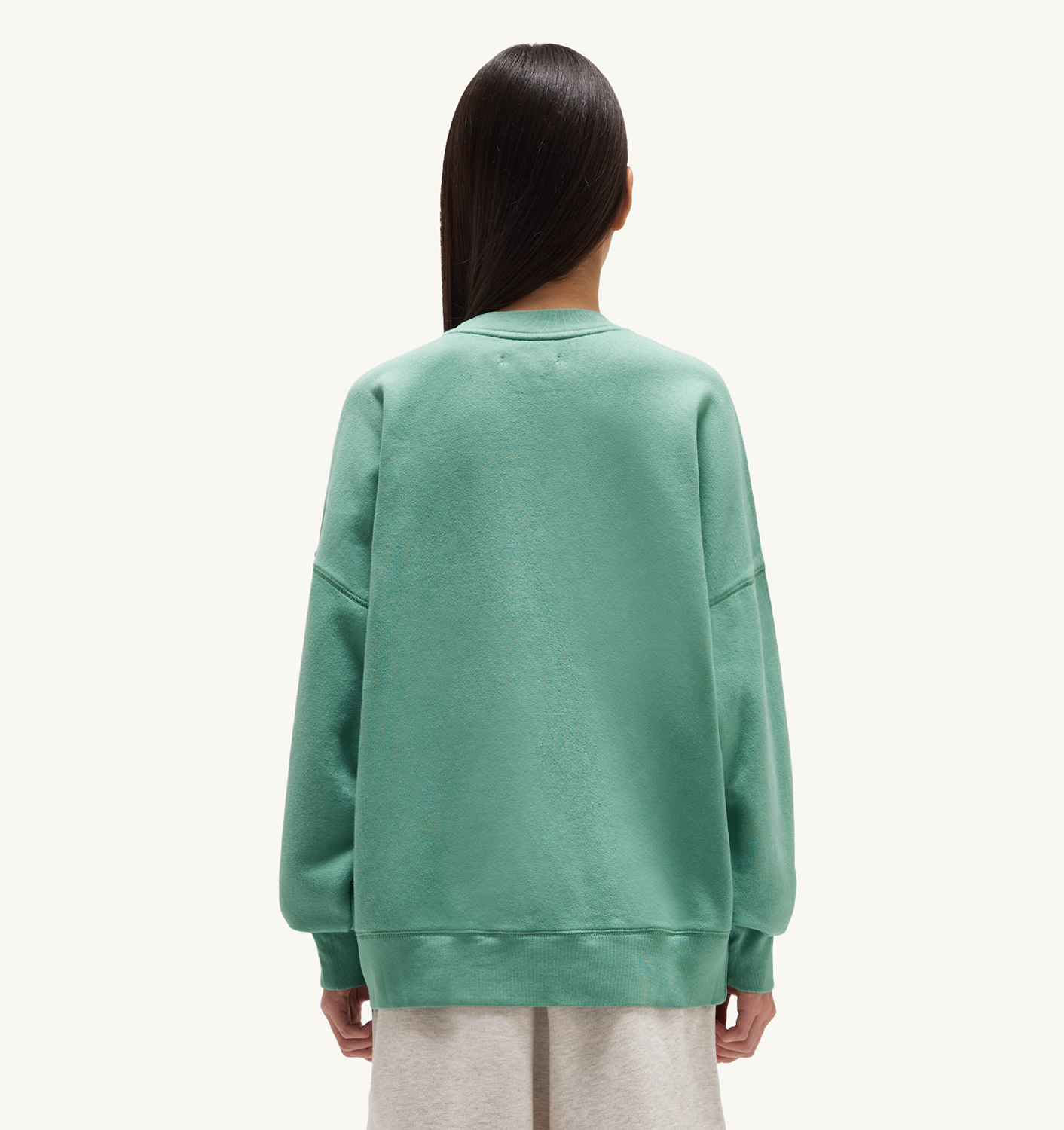 HANORAC RELAXED CROIALĂ DIN JERSEY DE BUMBAC PERIAT VERDE