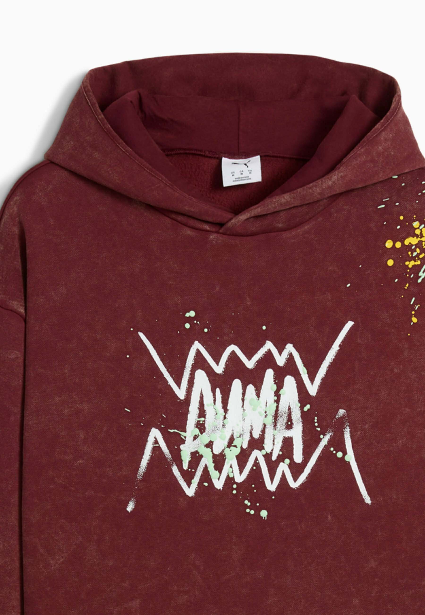 Puma POINTS IN THE PAINT - Moletom com capuz - brilho rubi