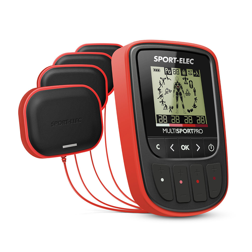 Electroestimulador Muscular Multisport Pro 4 Canales 14 Programas Sport-elec Conexiones Snaps