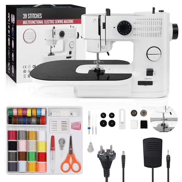 Machine à coudre électronique, 39 Modèles de Points Différents Petite, Machine à Coudre électrique avec Kit Accessoires