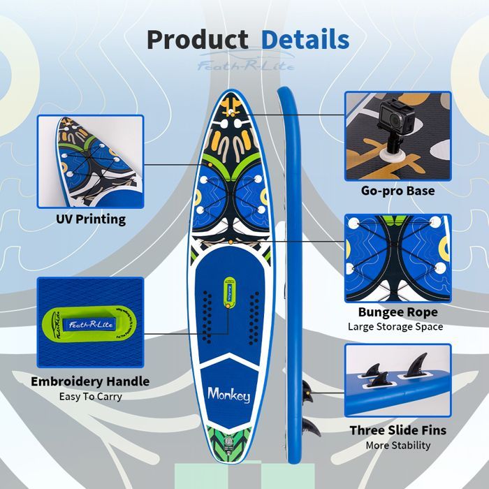 FunWater Inflatable Non-Slip Paddleboard, Water Sports, Ultra-Light SUP, Non-Slip EVA, 335x83x15cm, Pink