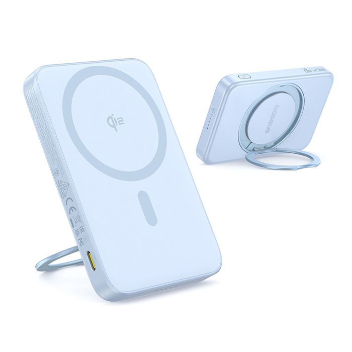 Baseus PicoGo Type-C Powerbank, Qi2, 20W, 5000mAh, met Type-C-kabel (P10076800213-01) - Blauw