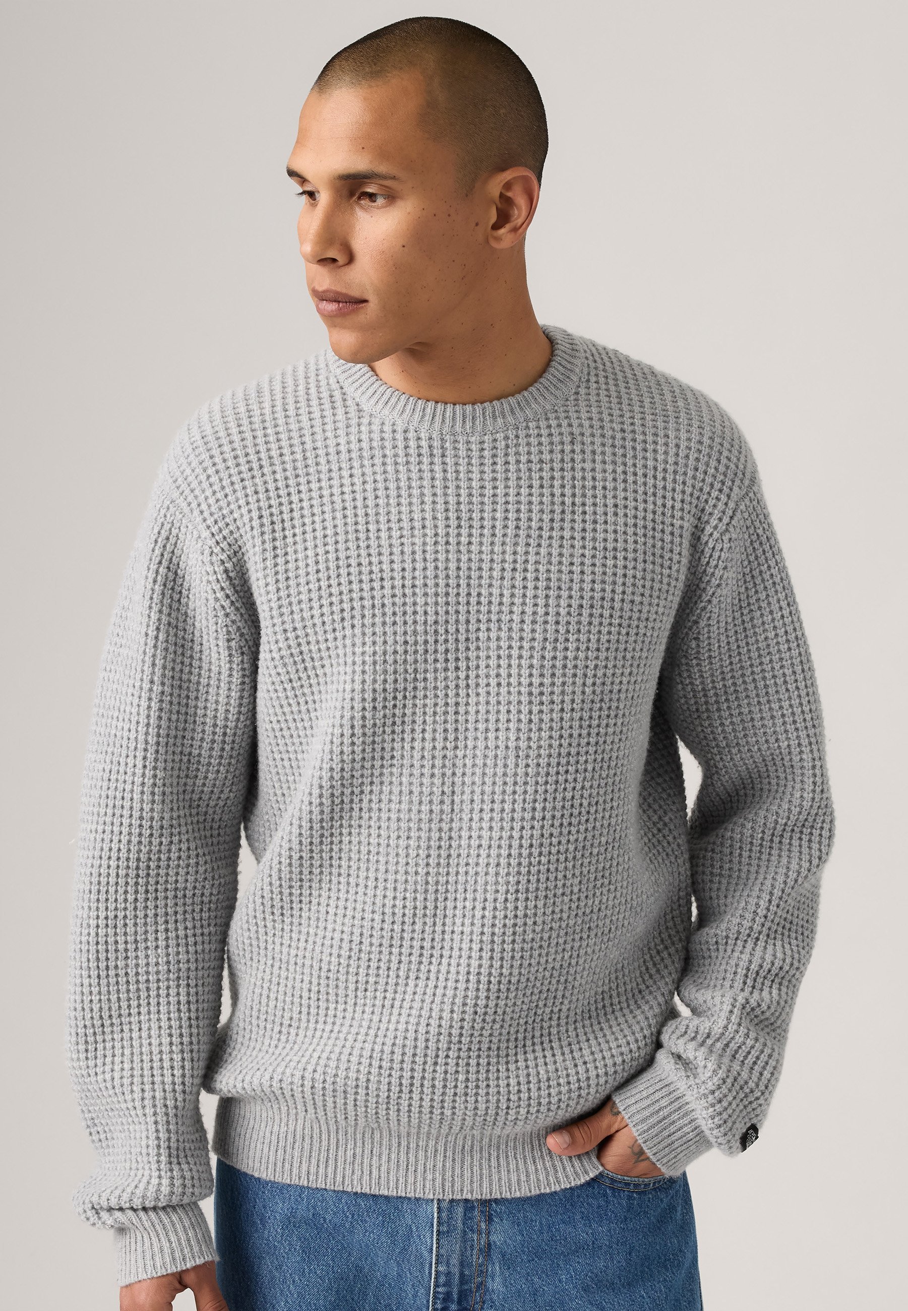 Levi's® PRESIDIO CREW - Trui - middengrijs gemêleerd